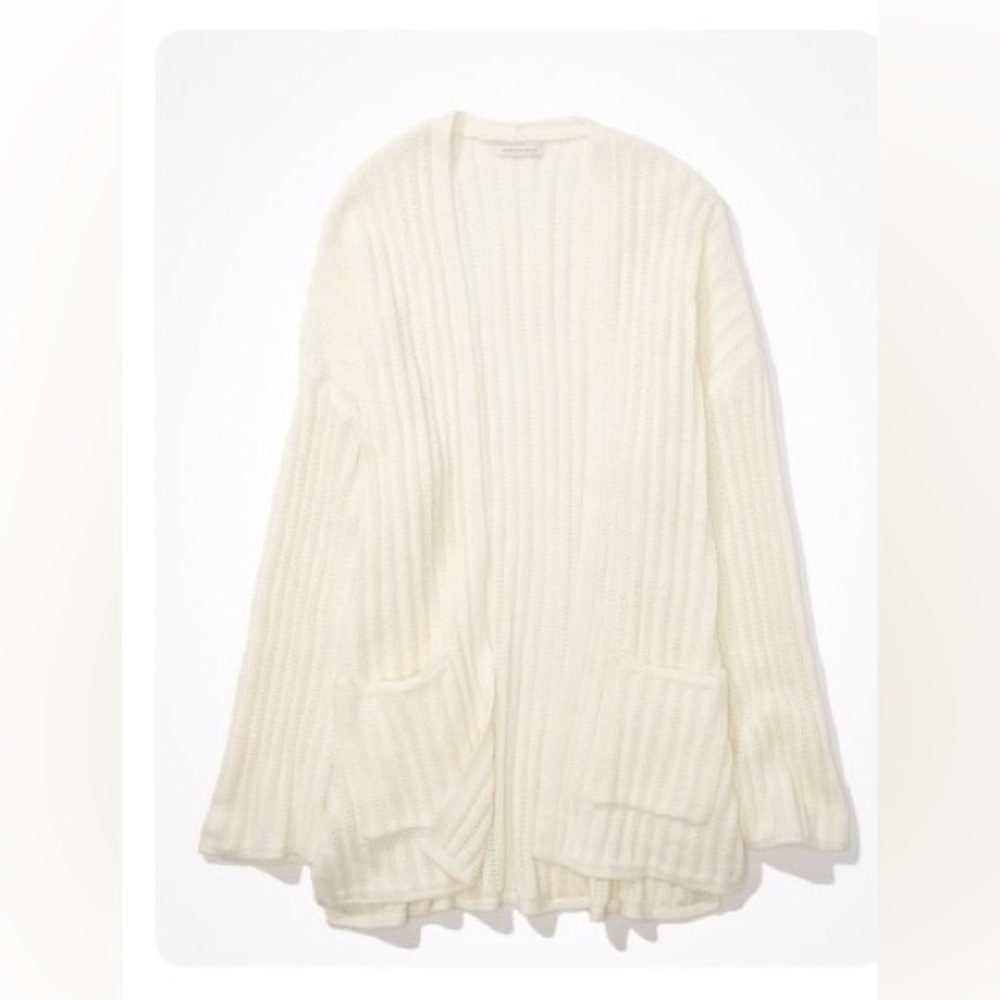 American Eagle Outfitters Cream Cardigan